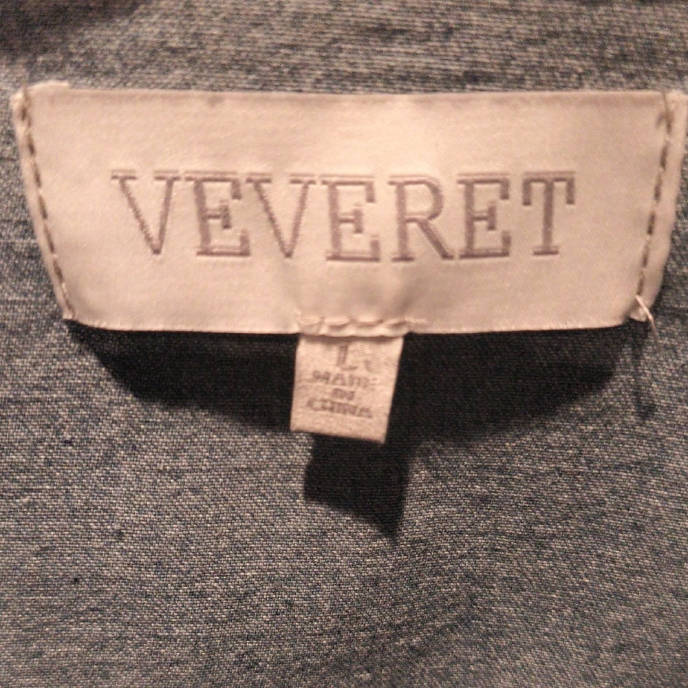 FINAL PRICE VeVeret Light Blue Denim Buttoned Down Dress w Ribbed Pleated Cuffs